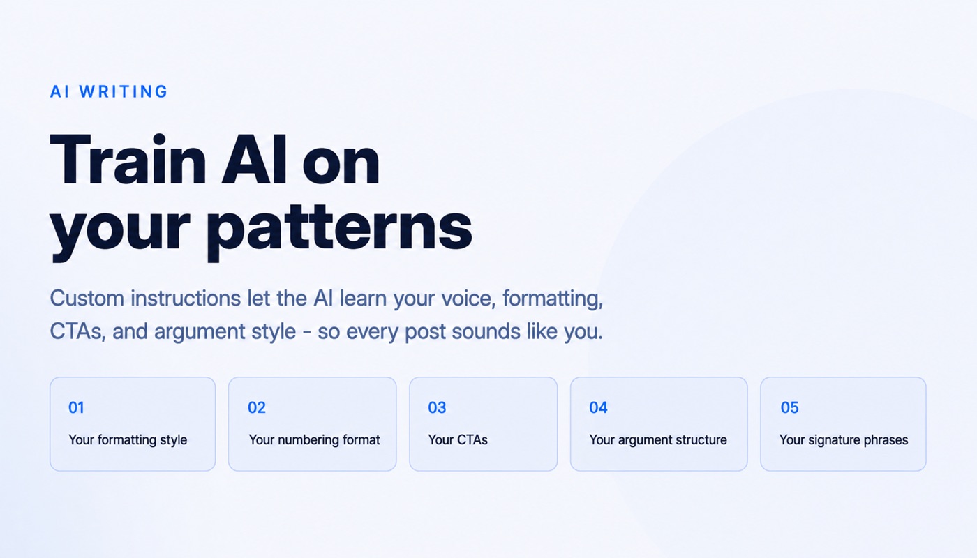Teaching AI your writing style with custom instructions